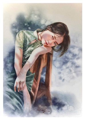 Anne Wang Vietnamese Watercolor Painting By Artist Phuong Thao