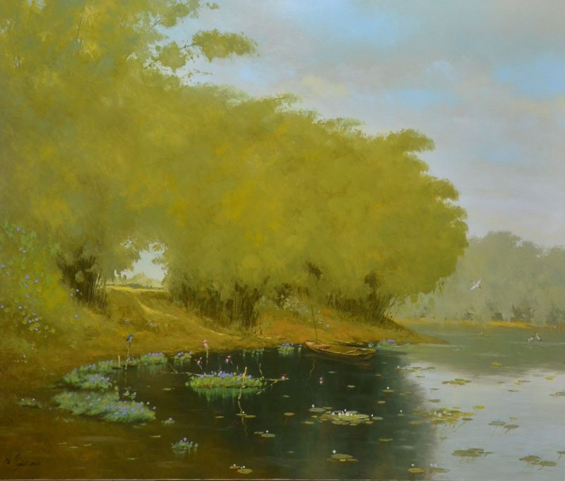 Autumn Afternoon - Vietnamese Oil Painting by Artist Dang Dinh Ngo