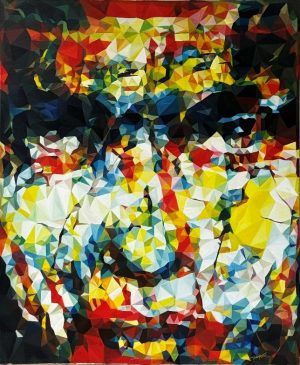 Portrait 3 Vietnamese Acrylic Painting by Artist Nguyen Thu Thuy