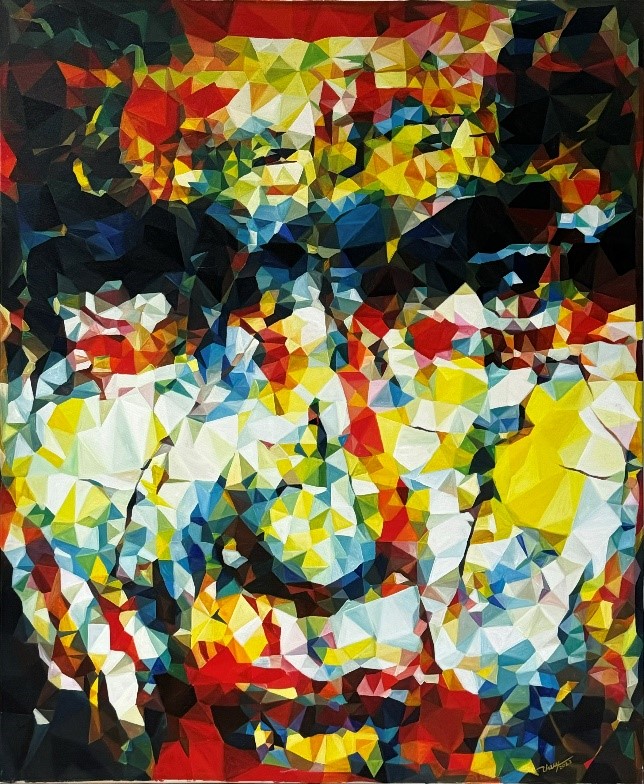 Portrait 3 Vietnamese Acrylic Painting by Artist Nguyen Thu Thuy