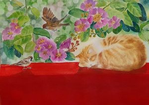 Midday Summer Dream - Vietnamese Watercolor Painting By Artist Nguyen Ngoc Phuong