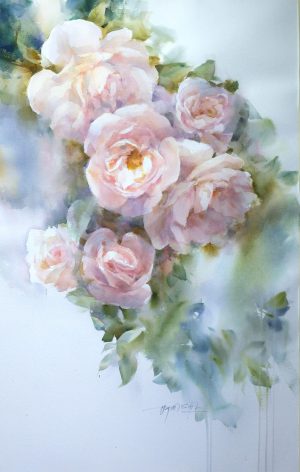 Roses Watercolor Painting By Artist Dinh Duc