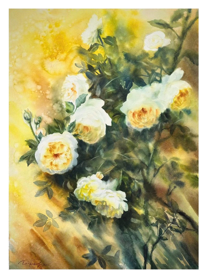 Sunlit Glimpse Vietnamese Watercolor Painting By Artist Phuong Thao