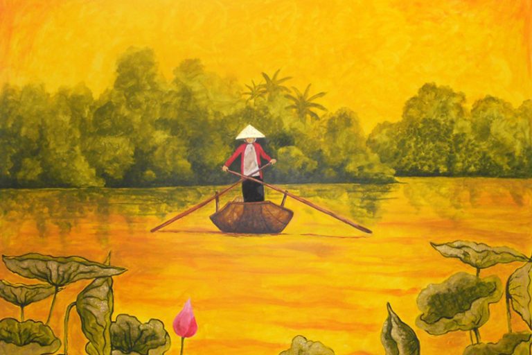 Vietnamese Silk Paintings Origin Material Technique   Material And Technique Used In Silk Painting 768x512 