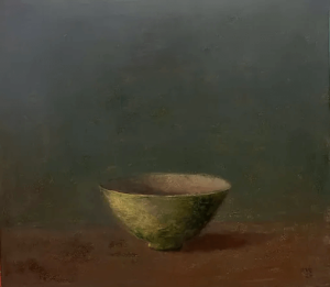 Old Bowl 45 Vietnamese Lacquer Painting by Artist Nguyen Tuan Cuong