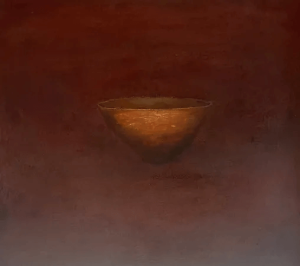 Old Bowl 46 Vietnamese Lacquer Painting by Artist Nguyen Tuan Cuong