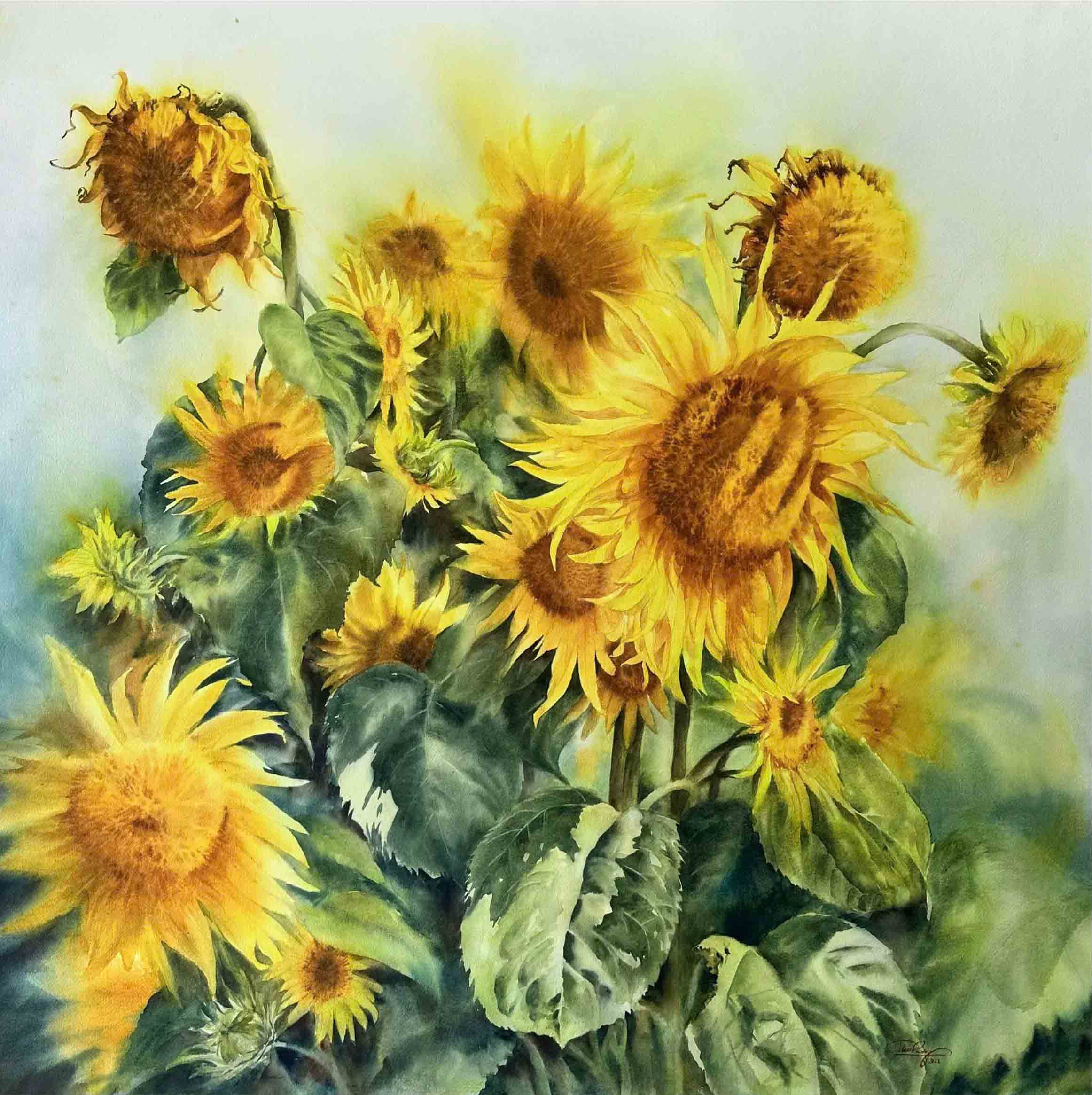 Sunshine Vietnamese Watercolor Painting By Artist Phuong Thao