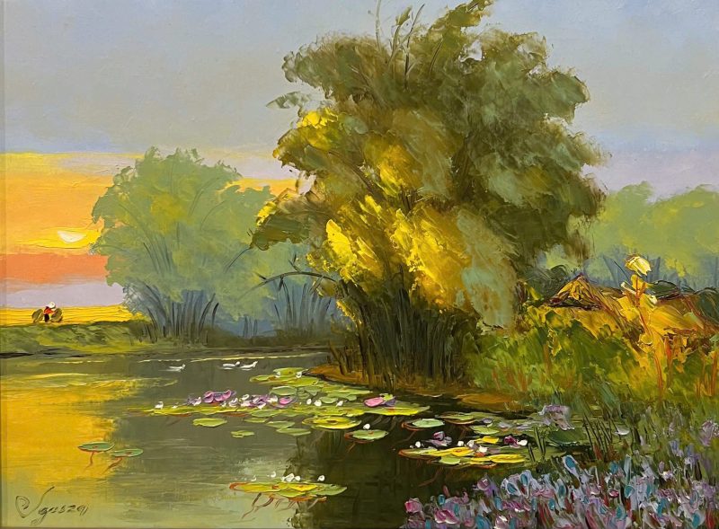 Afternoon Sunlight I Vietnamese Oil Painting by Artist Dang Dinh Ngo