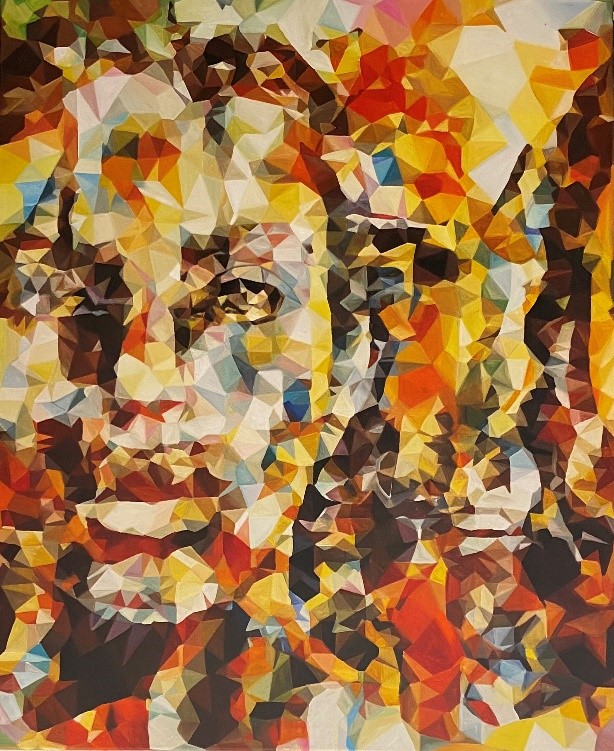 Faces 14 Vietnamese Acrylic Painting by Artist Nguyen Thu Thuy