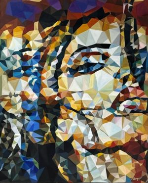 Faces 18 Vietnamese Acrylic Painting by Artist Nguyen Thu Thuy