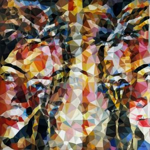 Faces 22 Vietnamese Acrylic Painting by Artist Nguyen Thu Thuy