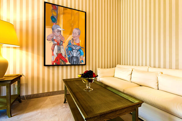 Oil paintings in living room