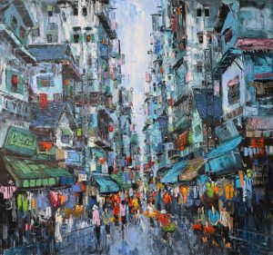 Street V - Vietnamese Oil Painting by Artist Giap Van Tuan