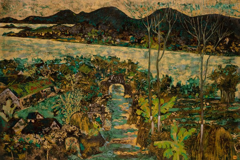 Homeland - Vietnamese Lacquer Painting by Artist Trieu Khac Tien