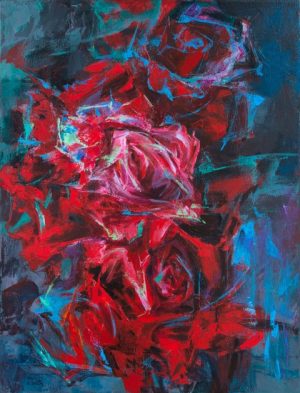 Roses 27 Vietnamese Acrylic on canvas by Artist Mai Huy Dung