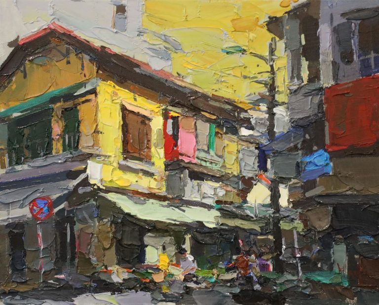 Hustle and Bustle Hanoi Street - Nguyen Art Gallery
