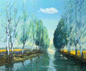 Reflection II - Vietnamese Oil Painting by Artist Dang Dinh Ngo