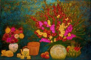 Spring Serenity II Lacquer painting by artist Duy Quyen