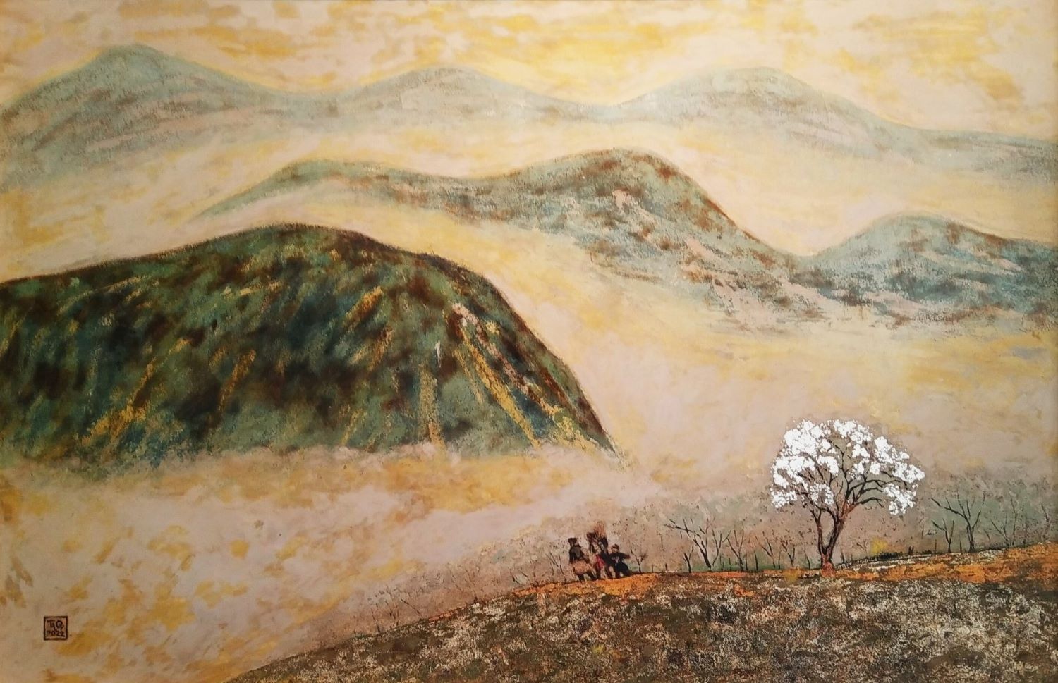 White Dew, Vietnamese Lacquer Painting, Truong Trong Quyen: Bức tranh sơn mài Việt Nam của Trương Trọng Quyền, mang tên \