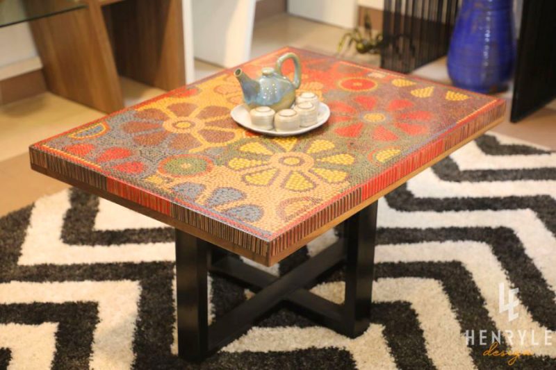 Wild Cosmos Flower Colored-Pencil Coffee Table 12