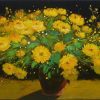 Autumn's Daisy - Vietnamese Oil Painting Still Life by Artist Dang Dinh Ngo