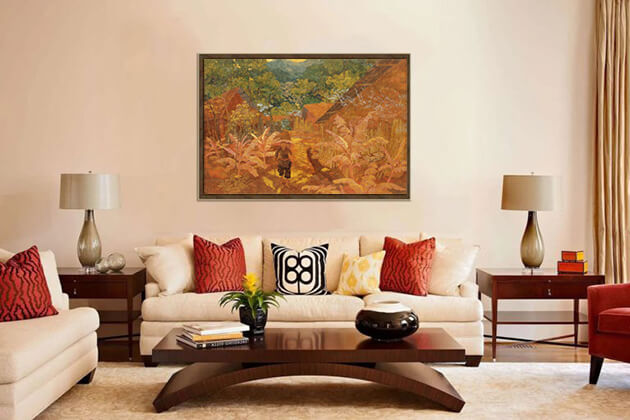 living rooms with lacquer painting