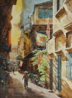 Slanted Sunlight Watercolor Painting By Artist Duc Tien